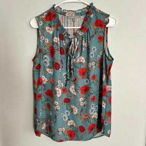 Daniel Rainn Blue Floral Tank, Size Small